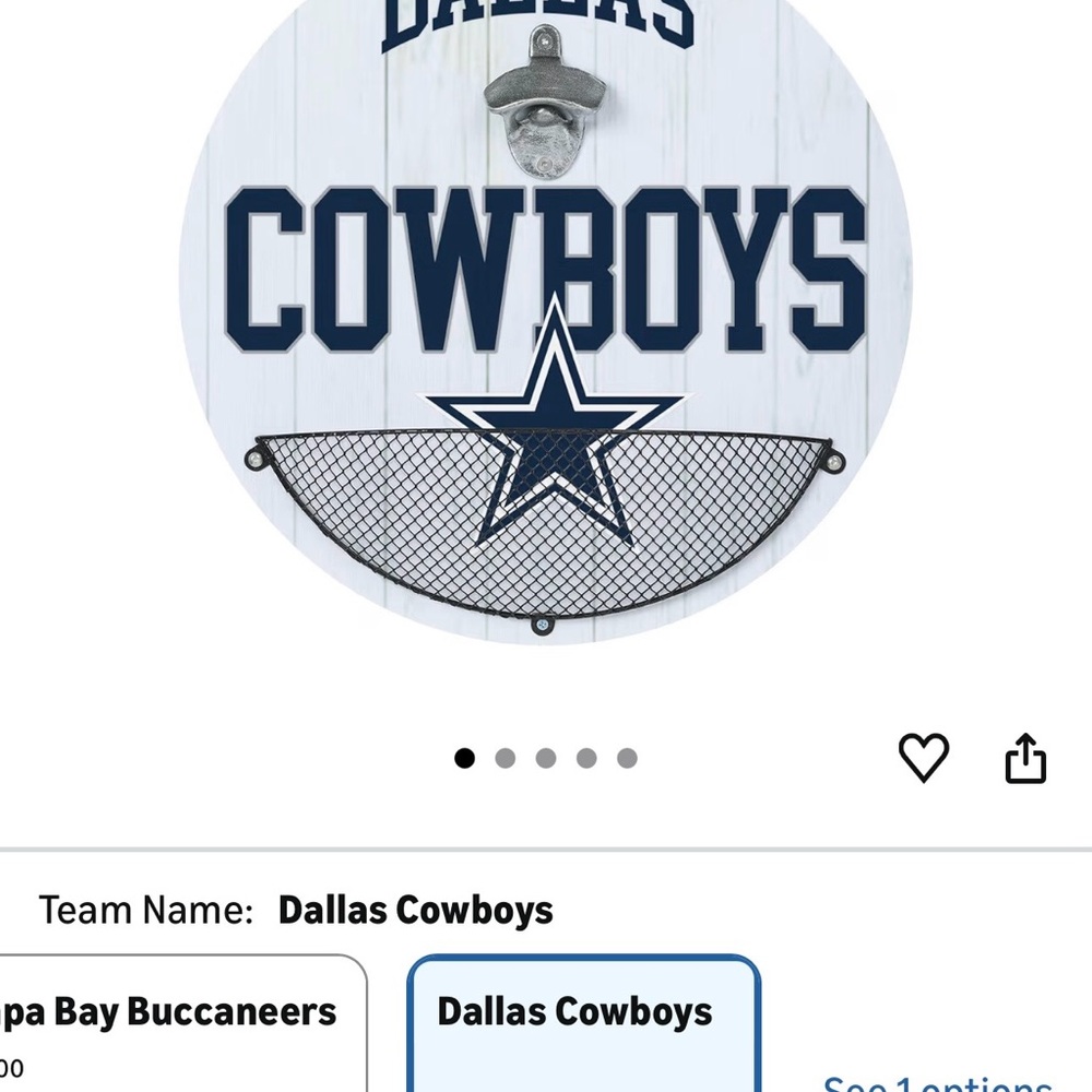 Dallas Cowboys Wall Bottle Opener with Catch Tray - Navy & White